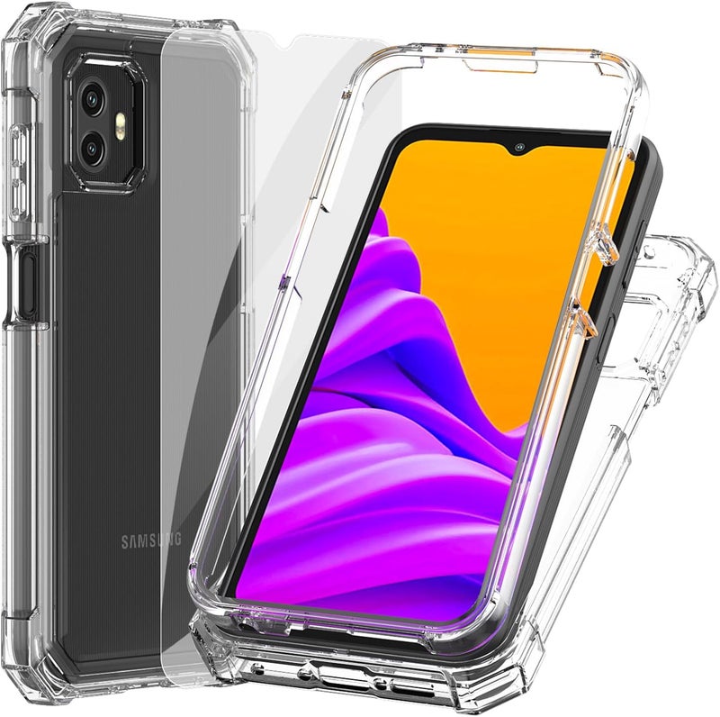 Ailiber for Samsung Galaxy XCover 7 Pro Case, XCover7 Pro Case with Screen Protector, Dual Layer Anti-Yellow Shockproof Corners TPU Bumper, Slim Silicone Full Body Protective Cover-Clear - Image 1